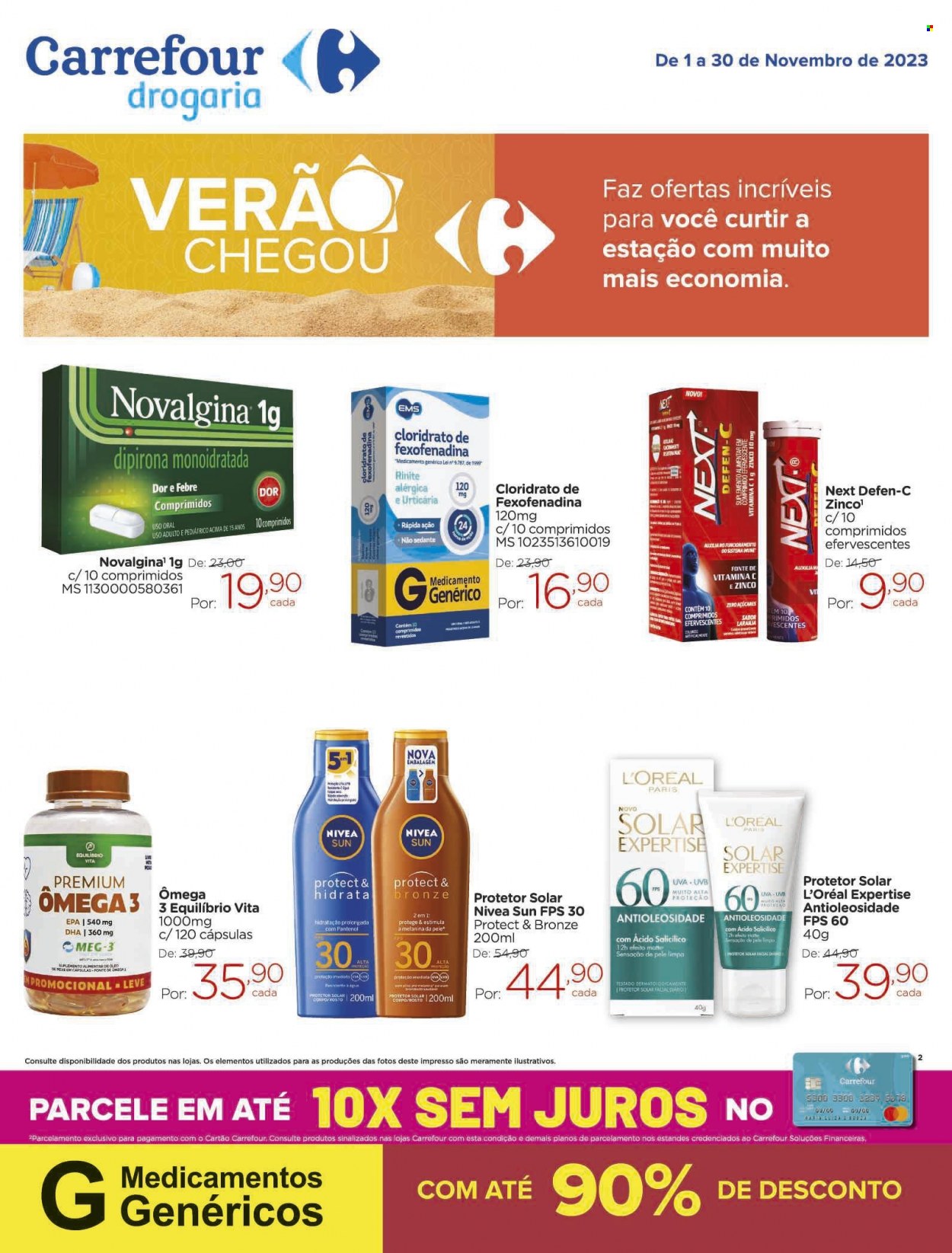 Folheto Carrefour Drogaria - 01/11/2023 - 30/11/2023. Página 1