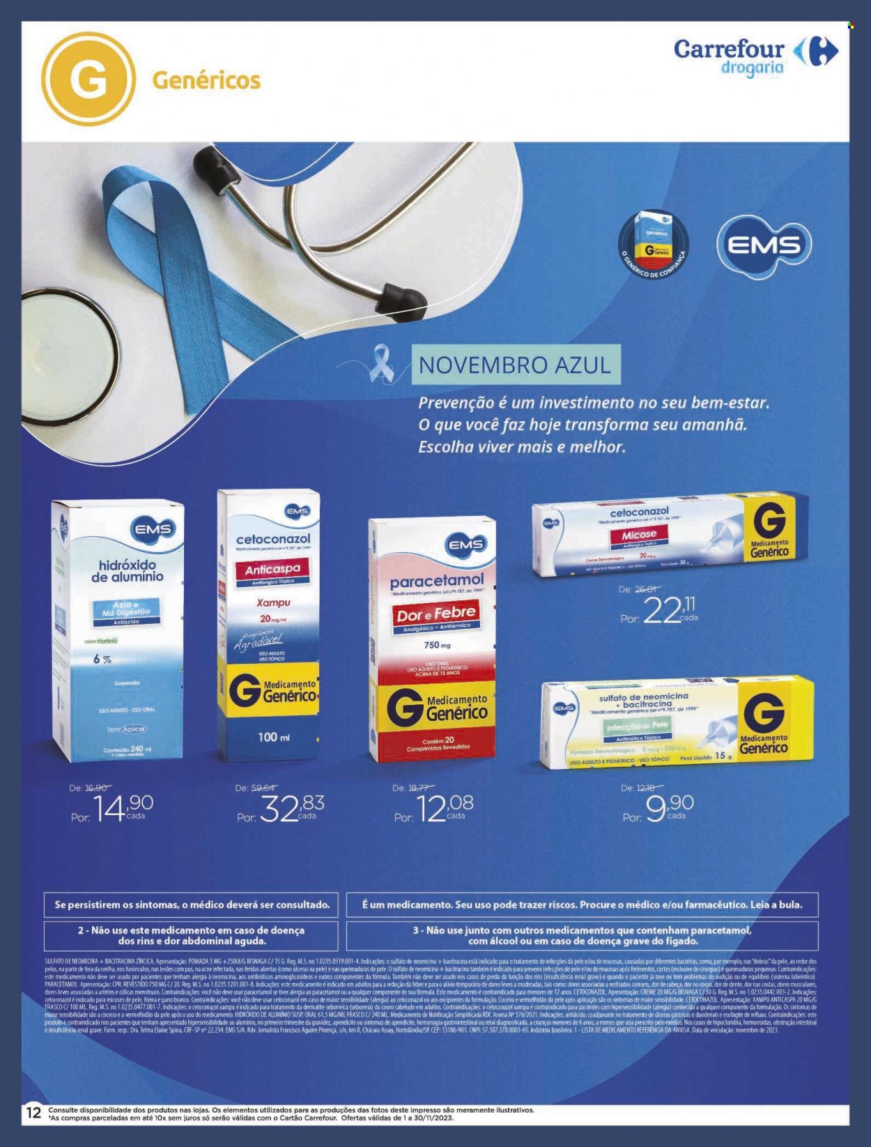 Folheto Carrefour Drogaria - 01/11/2023 - 30/11/2023. Página 12