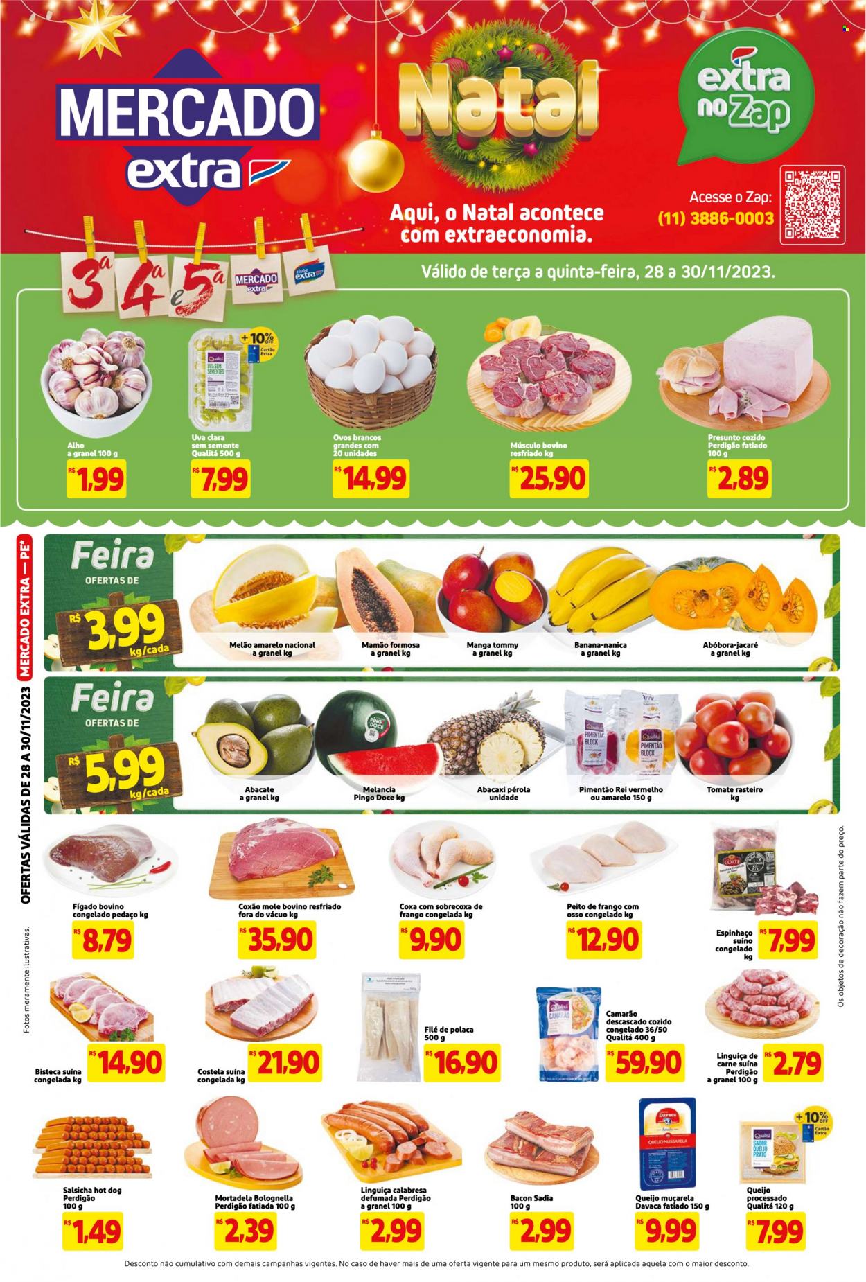 Folheto Mercado Extra - 28/11/2023 - 30/11/2023. Página 1