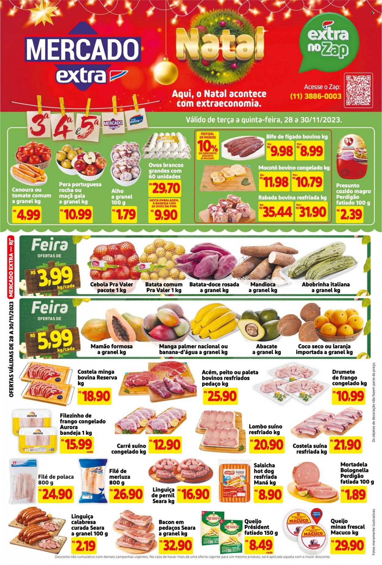 Folheto Mercado Extra - 28/11/2023 - 30/11/2023. Página 1