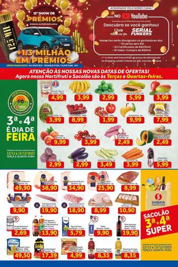 Folheto Shibata Supermercados - 12/12/2023 - 18/12/2023.