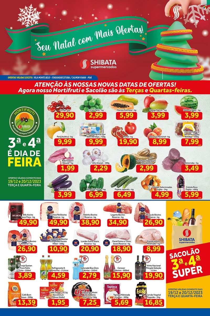 Folheto Shibata Supermercados - 19/12/2023 - 25/12/2023. Página 1