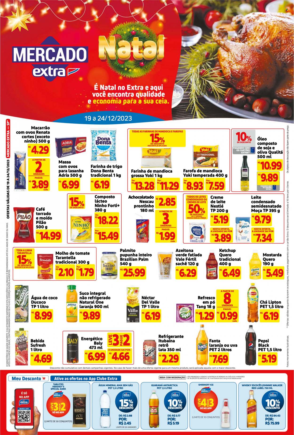 Folheto Mercado Extra - 19/12/2023 - 24/12/2023. Página 1