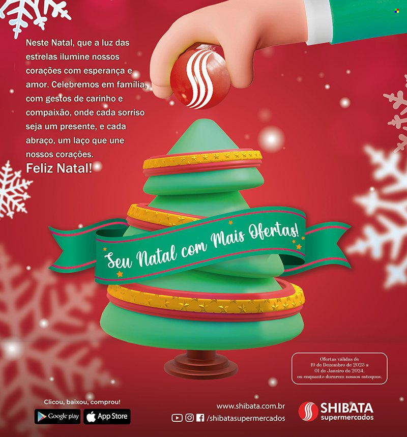 Folheto Shibata Supermercados - 19/12/2023 - 01/01/2024. Página 1