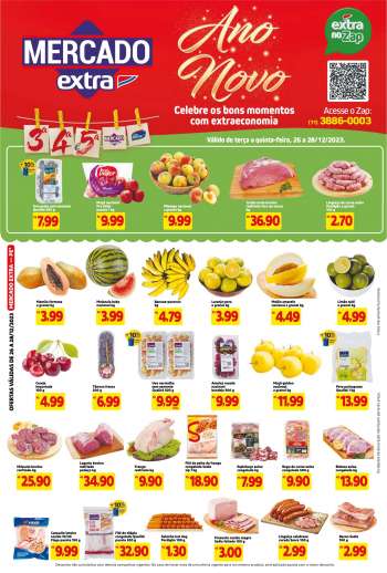 Folheto Mercado Extra - 26/12/2023 - 28/12/2023.