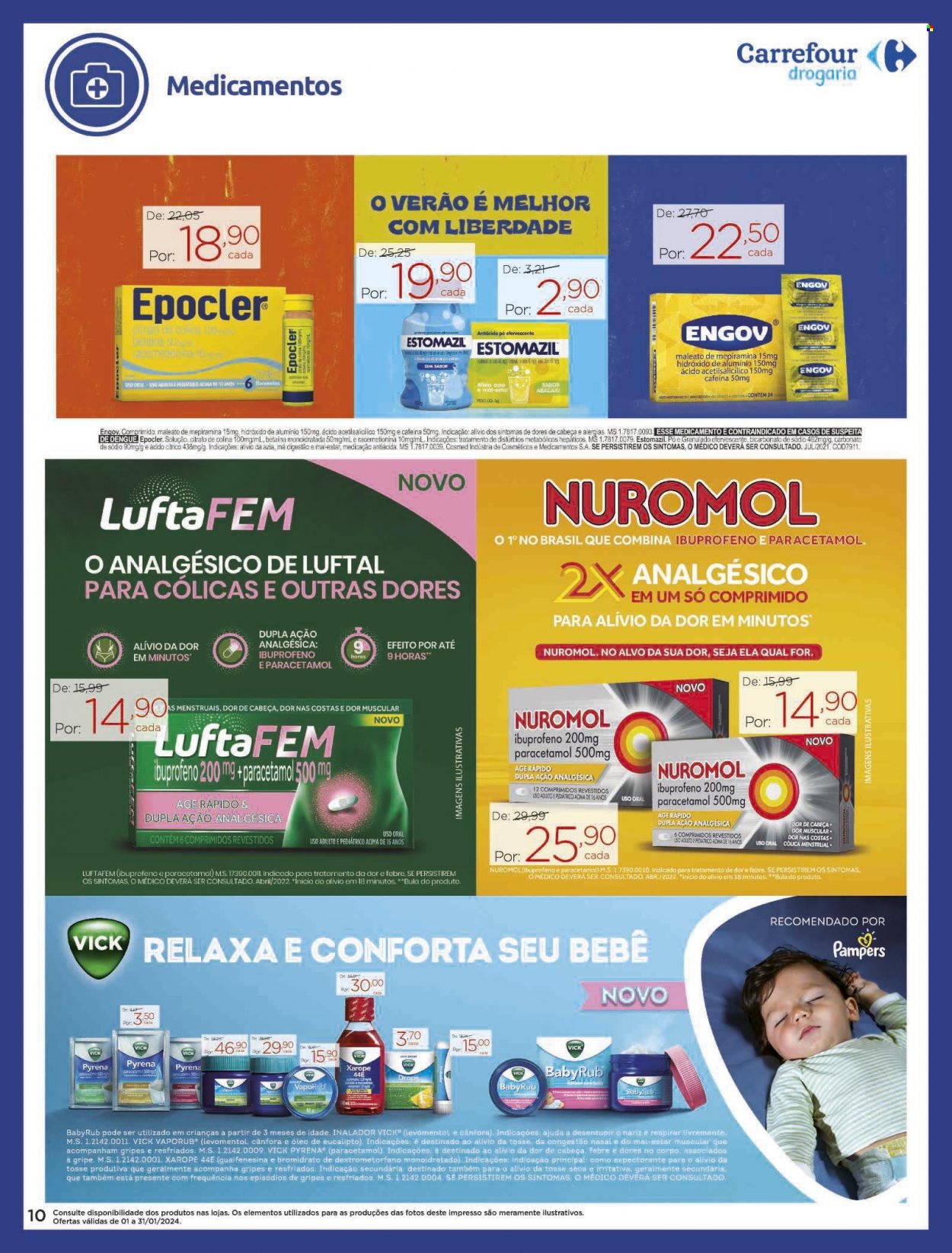 Folheto Carrefour Drogaria - 01/01/2024 - 31/01/2024. Página 10