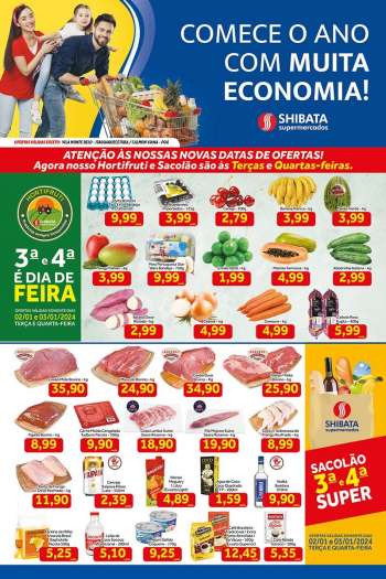 Folheto Shibata Supermercados - 02/01/2024 - 08/01/2024.