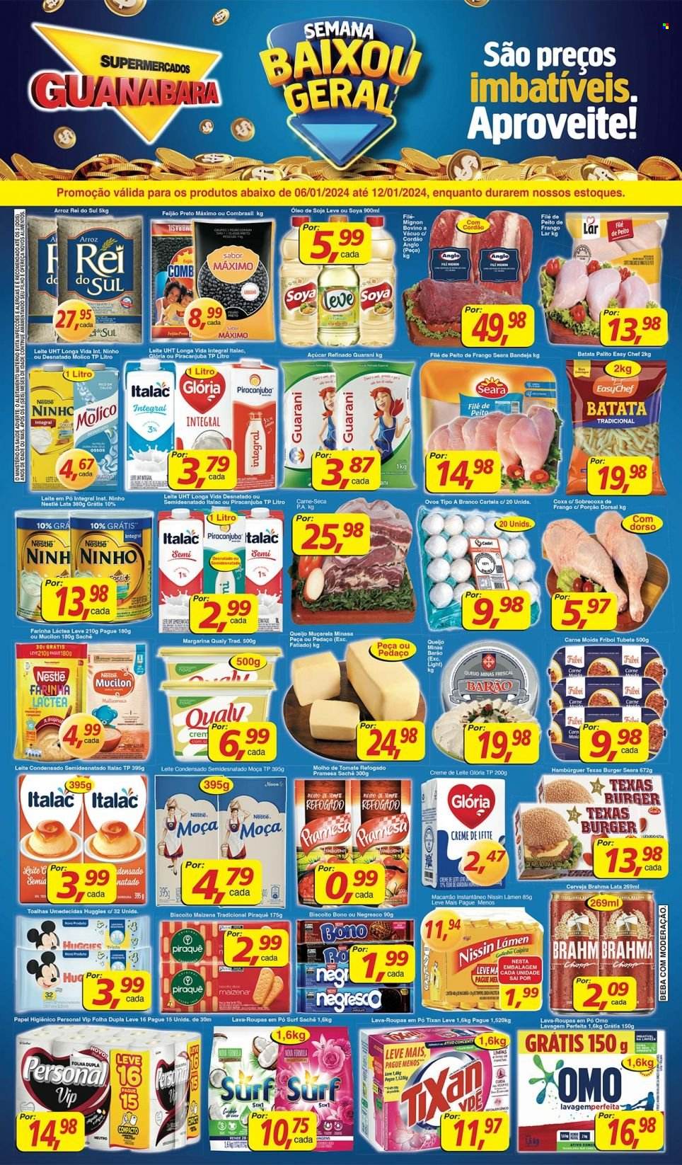 Folheto Supermercados Guanabara - 06/01/2024 - 12/01/2024. Página 1