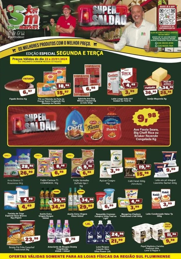 Folheto Rede Supermarket - 22/01/2024 - 23/01/2024. Página 1