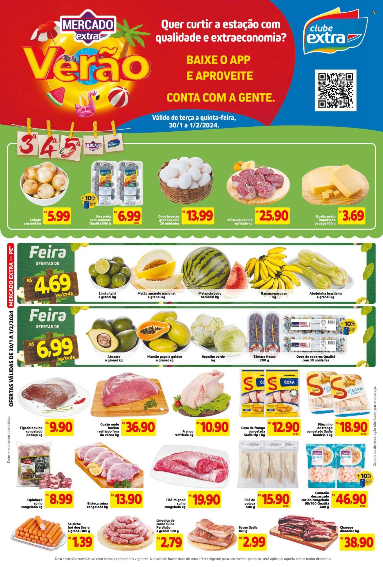 Folheto Mercado Extra - 30/01/2024 - 01/02/2024. Página 1