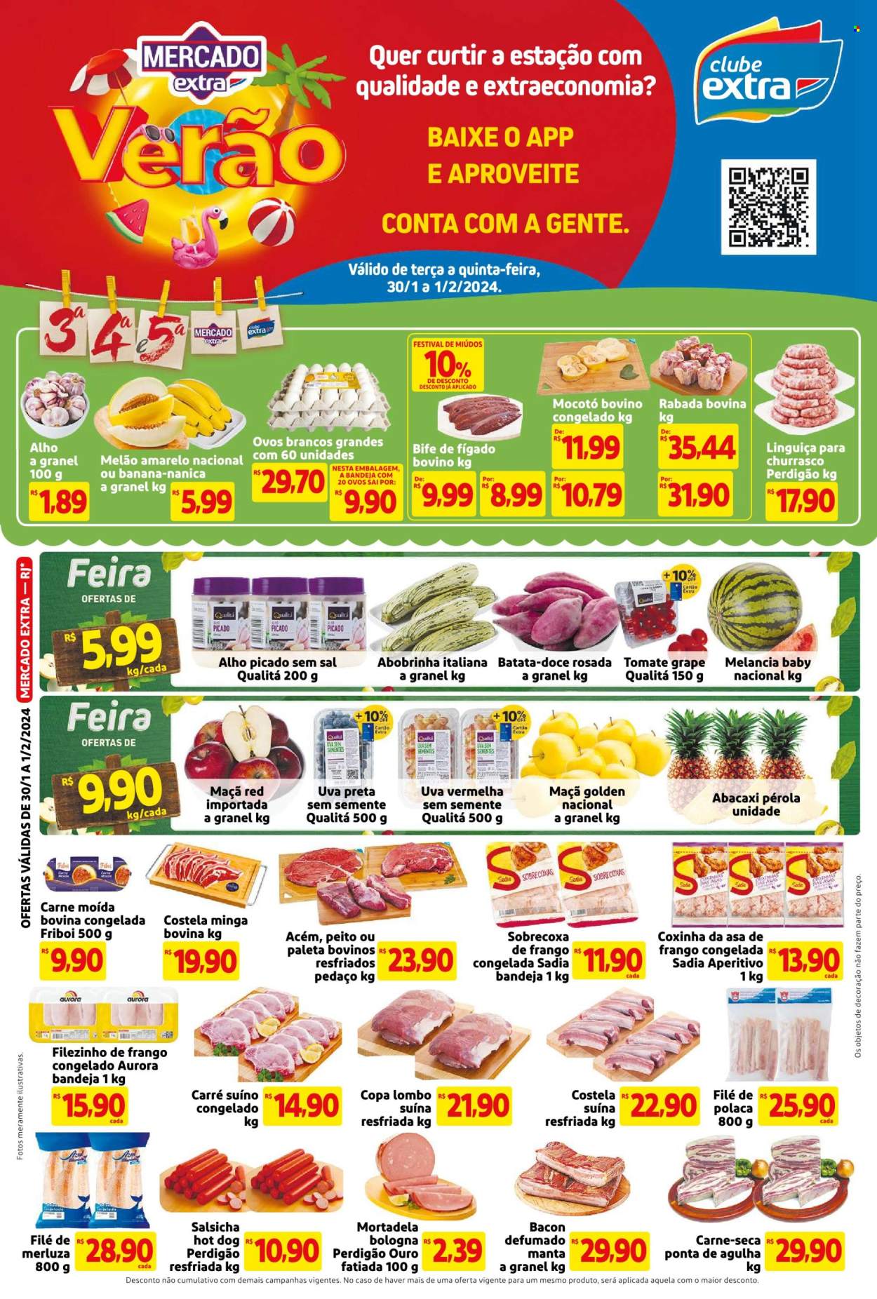 Folheto Mercado Extra - 30/01/2024 - 01/02/2024. Página 1