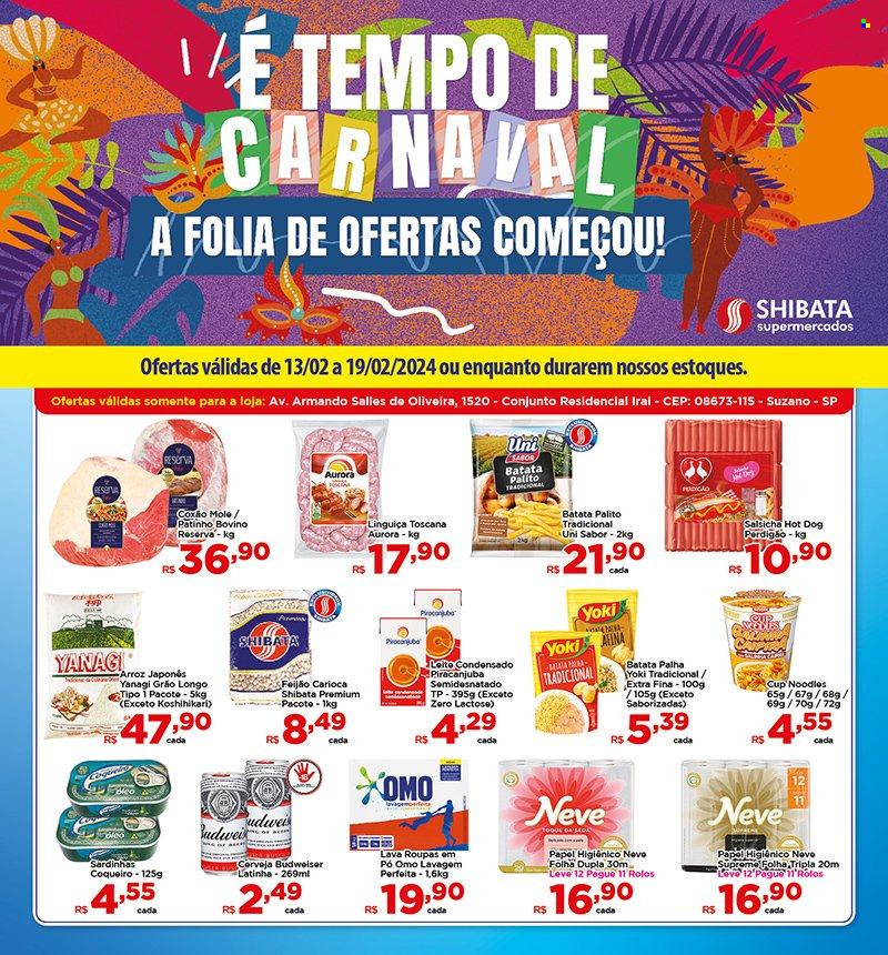 Folheto Shibata Supermercados - 13/02/2024 - 19/02/2024. Página 1
