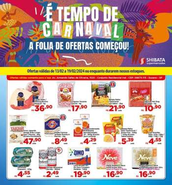 Folheto Shibata Supermercados - 13/02/2024 - 19/02/2024.