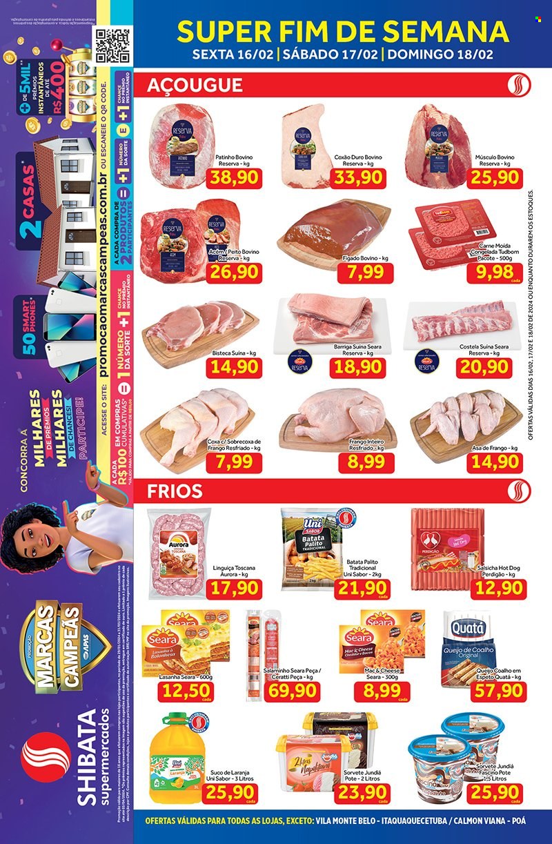 Folheto Shibata Supermercados - 16/02/2024 - 18/02/2024. Página 1
