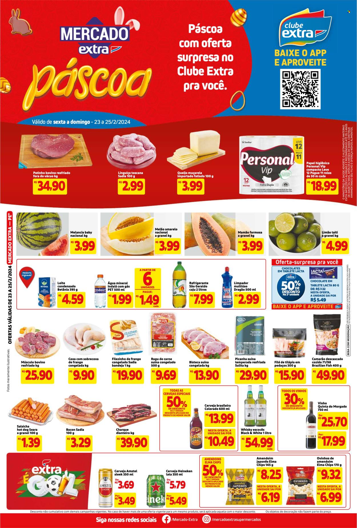 Folheto Mercado Extra - 23/02/2024 - 25/02/2024. Página 1