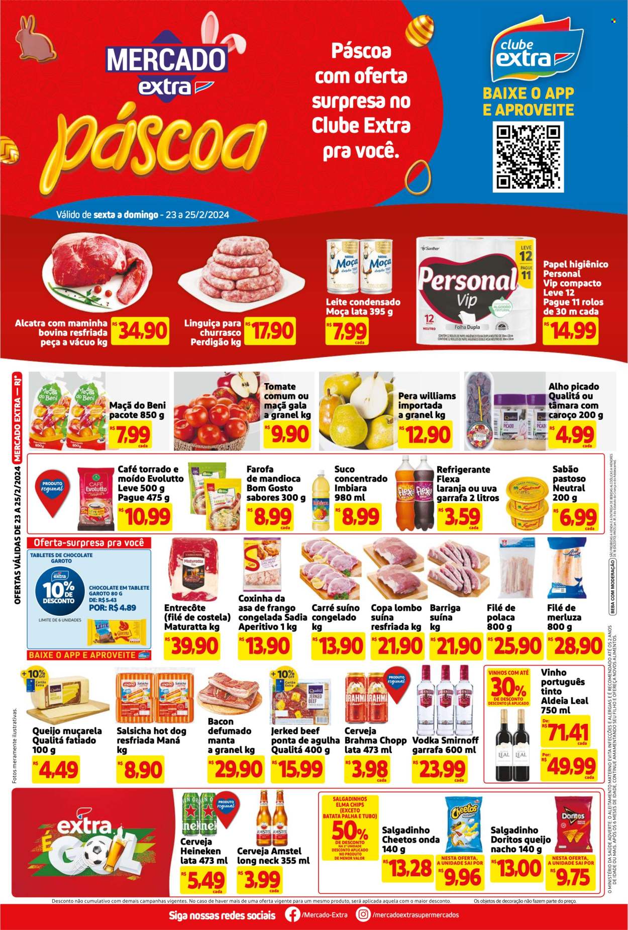Folheto Mercado Extra - 23/02/2024 - 25/02/2024. Página 1