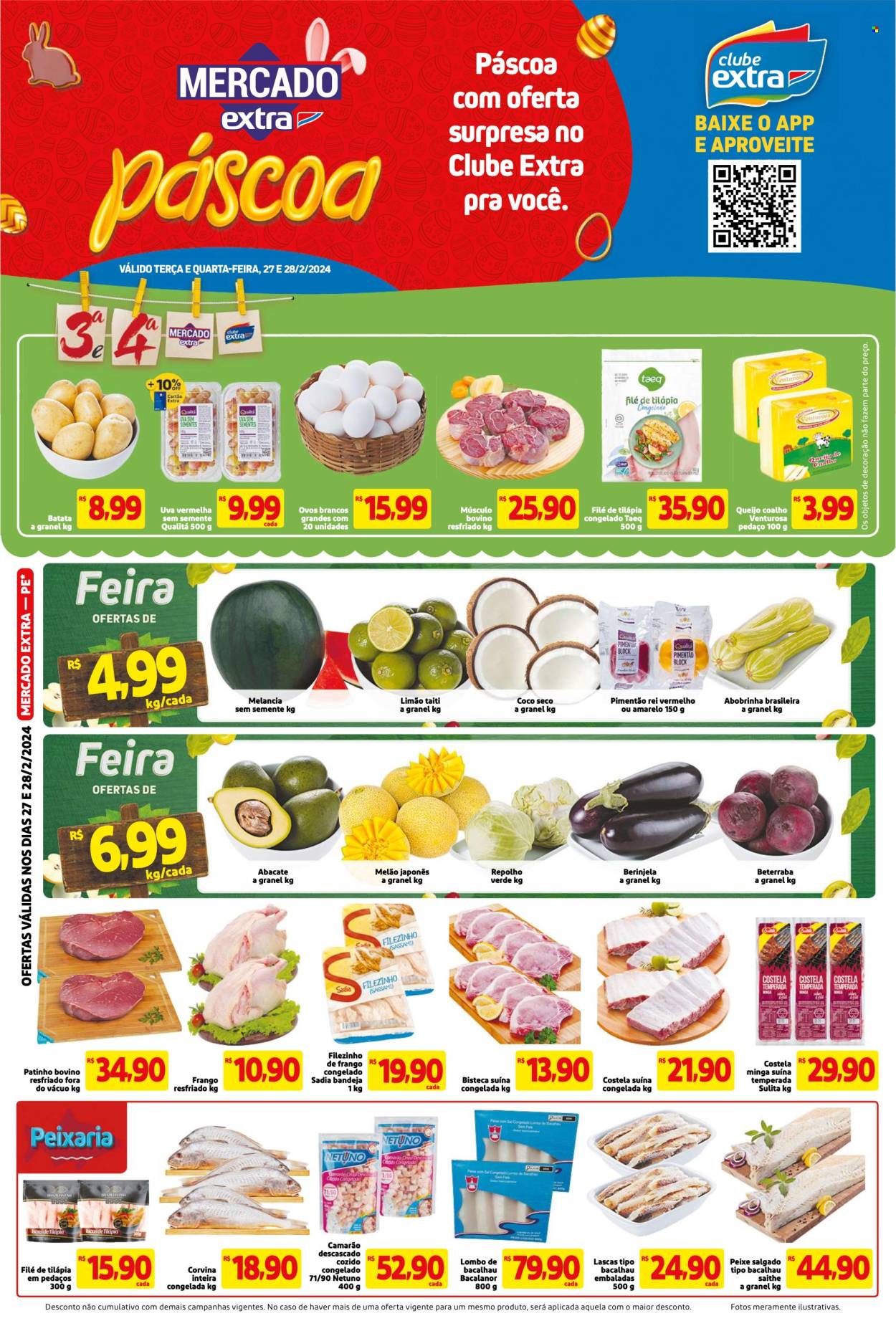 Folheto Mercado Extra - 27/02/2024 - 28/02/2024. Página 1