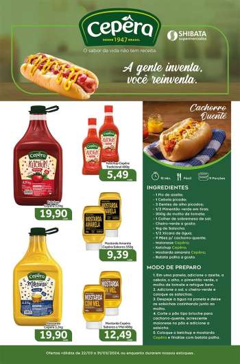 Folheto Shibata Supermercados - 22/03/2024 - 31/03/2024.