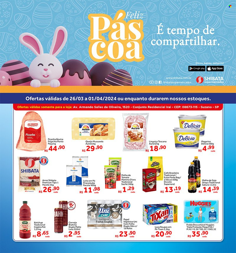 Folheto Shibata Supermercados - 26/03/2024 - 01/04/2024. Página 1