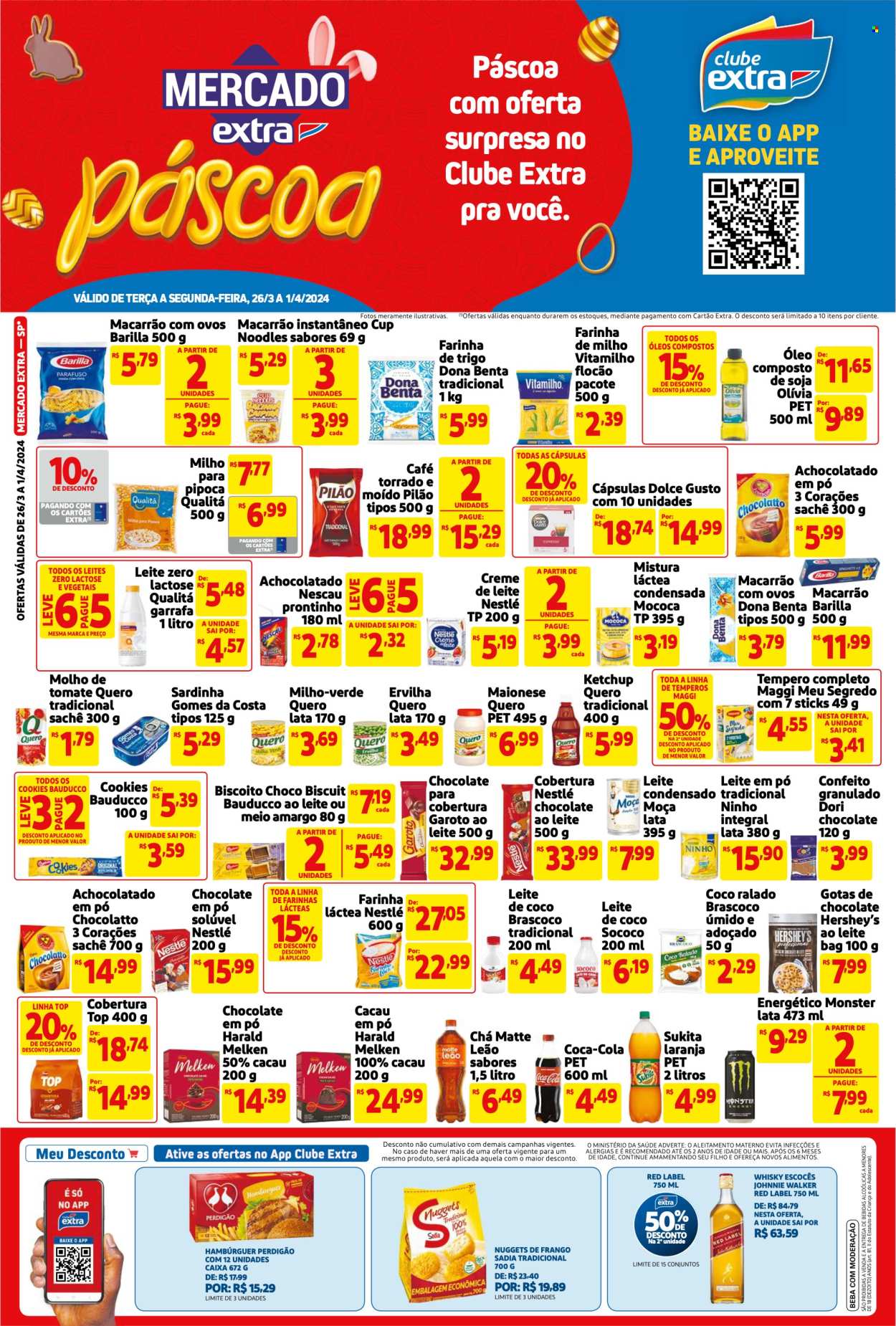 Folheto Mercado Extra - 26/03/2024 - 01/04/2024. Página 1
