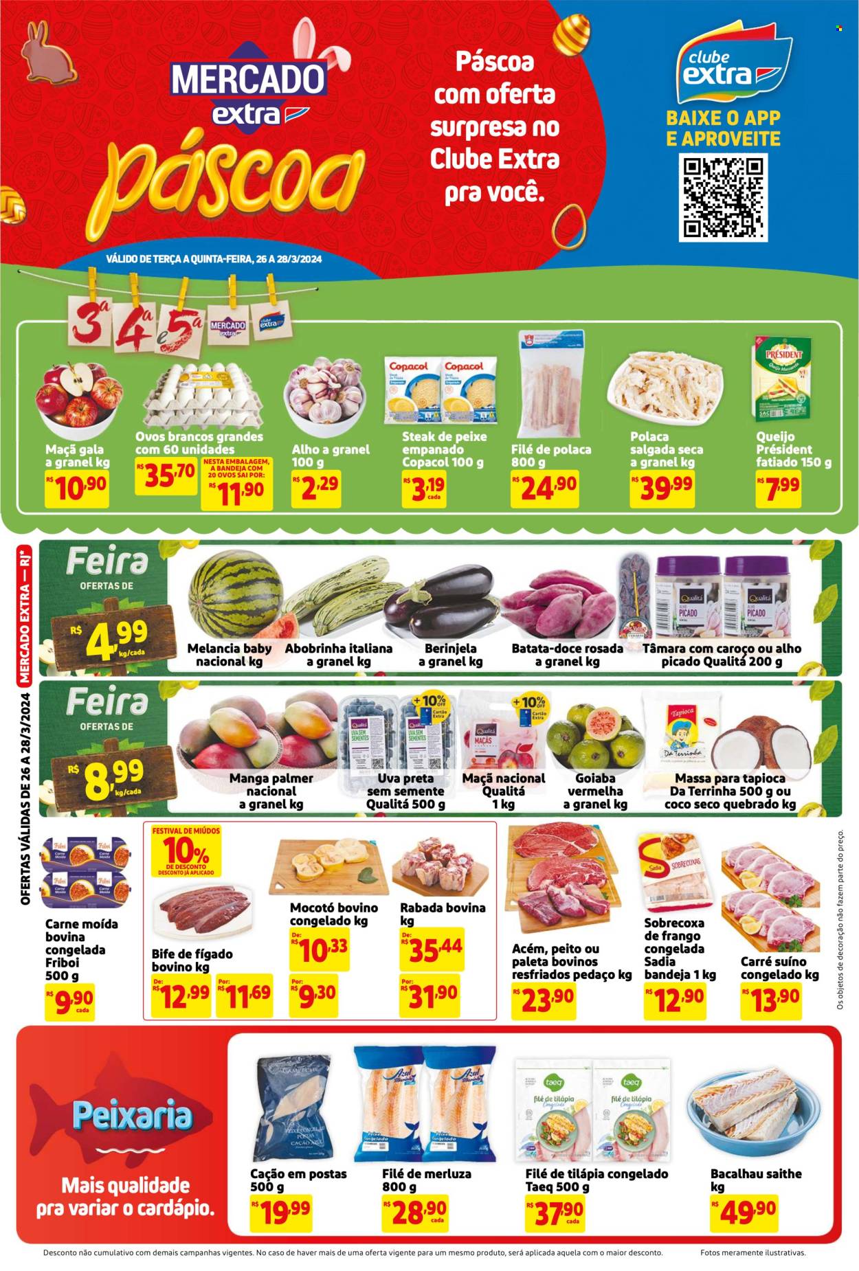 Folheto Mercado Extra - 26/03/2024 - 28/03/2024. Página 1