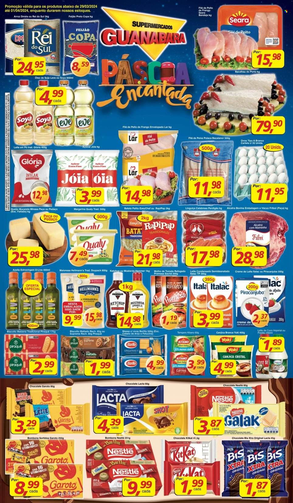 Folheto Supermercados Guanabara - 29/03/2024 - 01/04/2024. Página 1