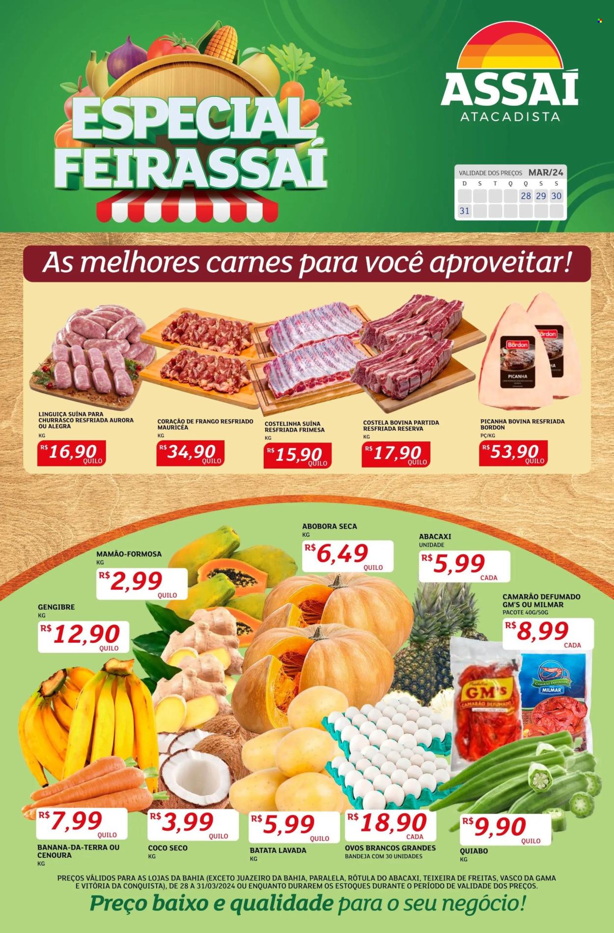 Folheto Assaí Atacadista - 28/03/2024 - 31/03/2024. Página 1
