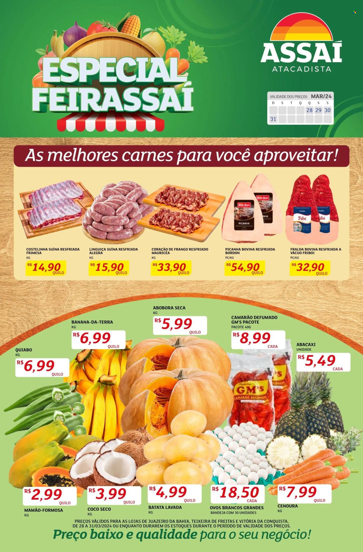 Folheto Assaí Atacadista - 28/03/2024 - 31/03/2024. Página 1