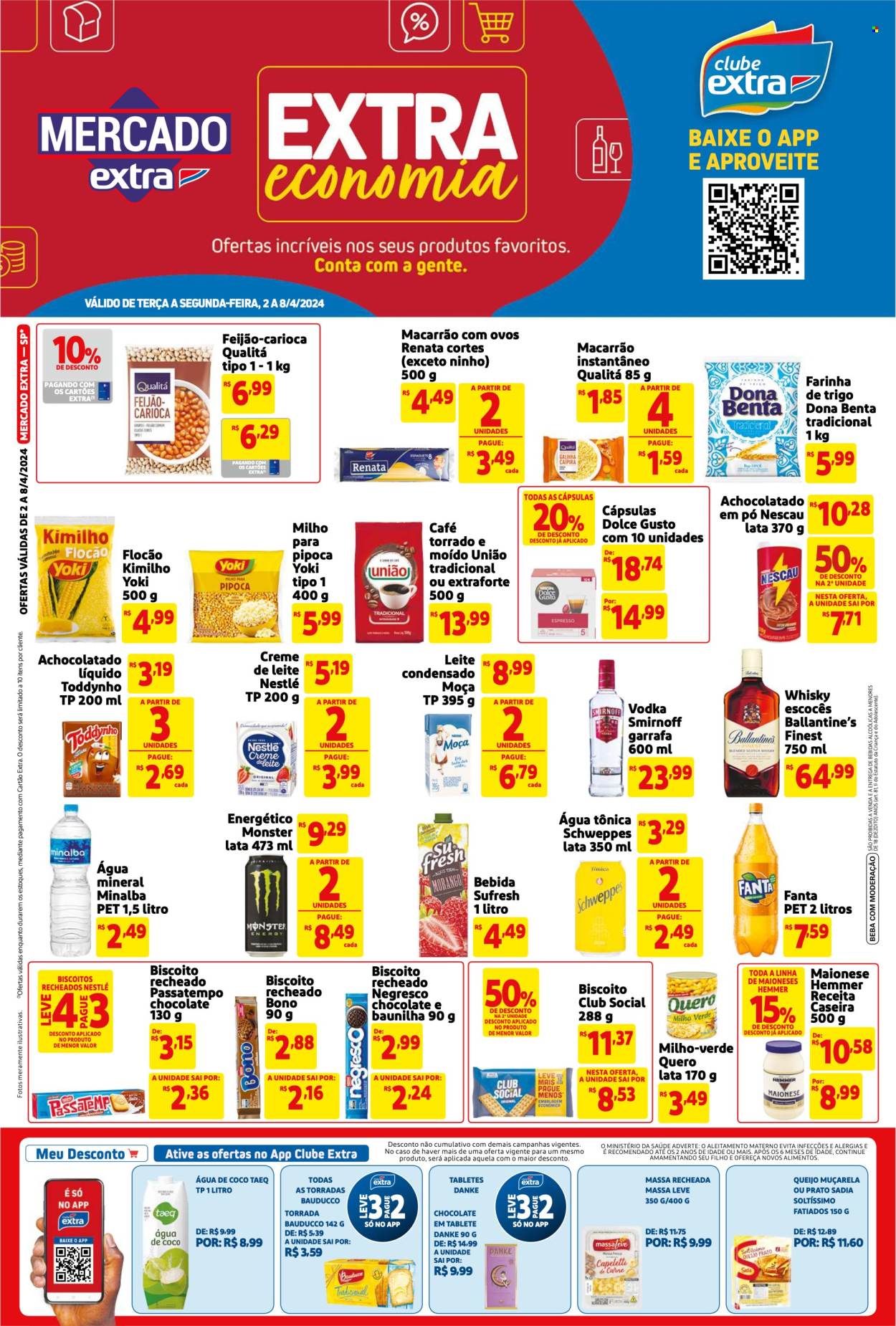 Folheto Mercado Extra - 02/04/2024 - 08/04/2024. Página 1