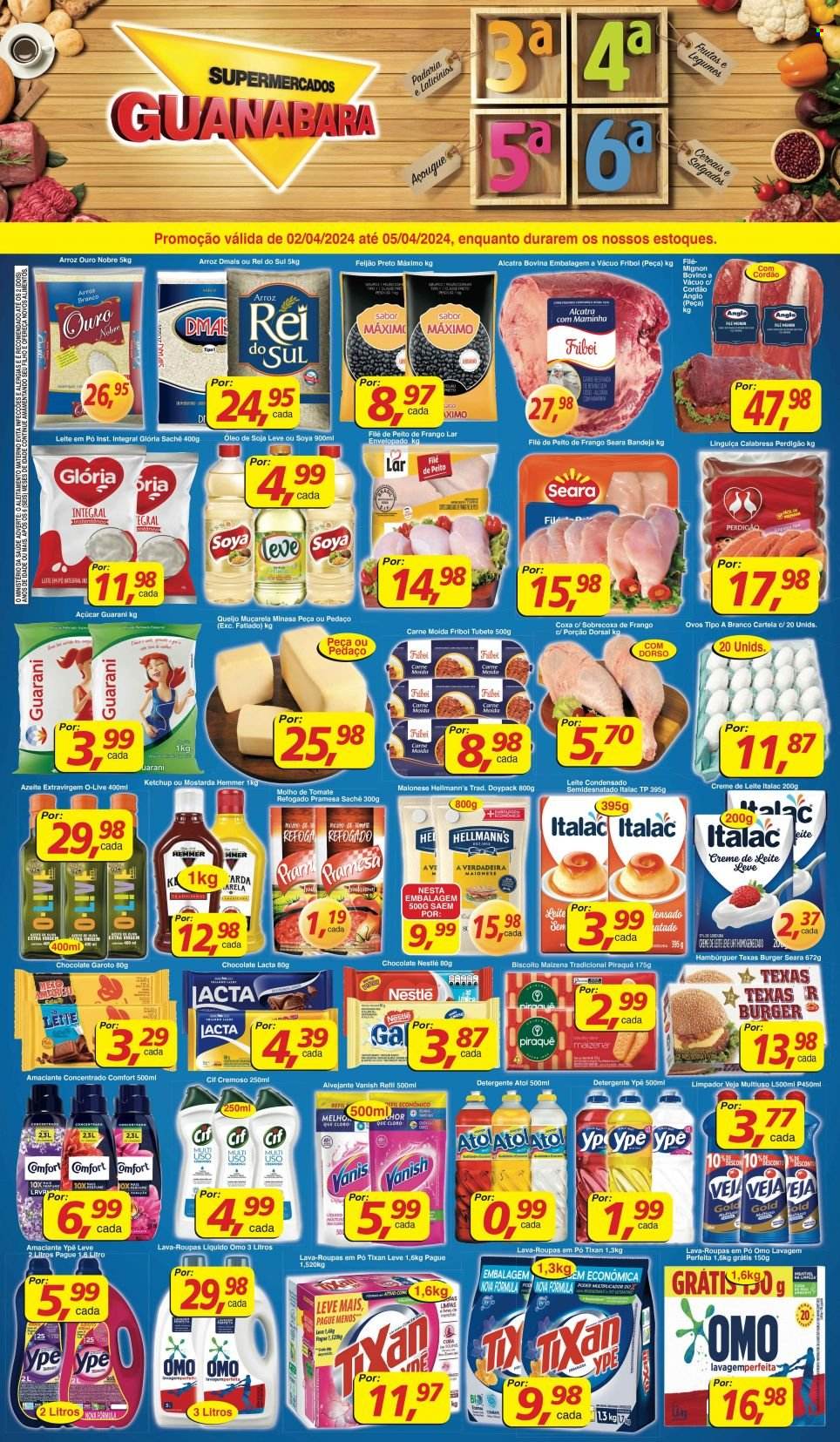 Folheto Supermercados Guanabara - 02/04/2024 - 05/04/2024. Página 1