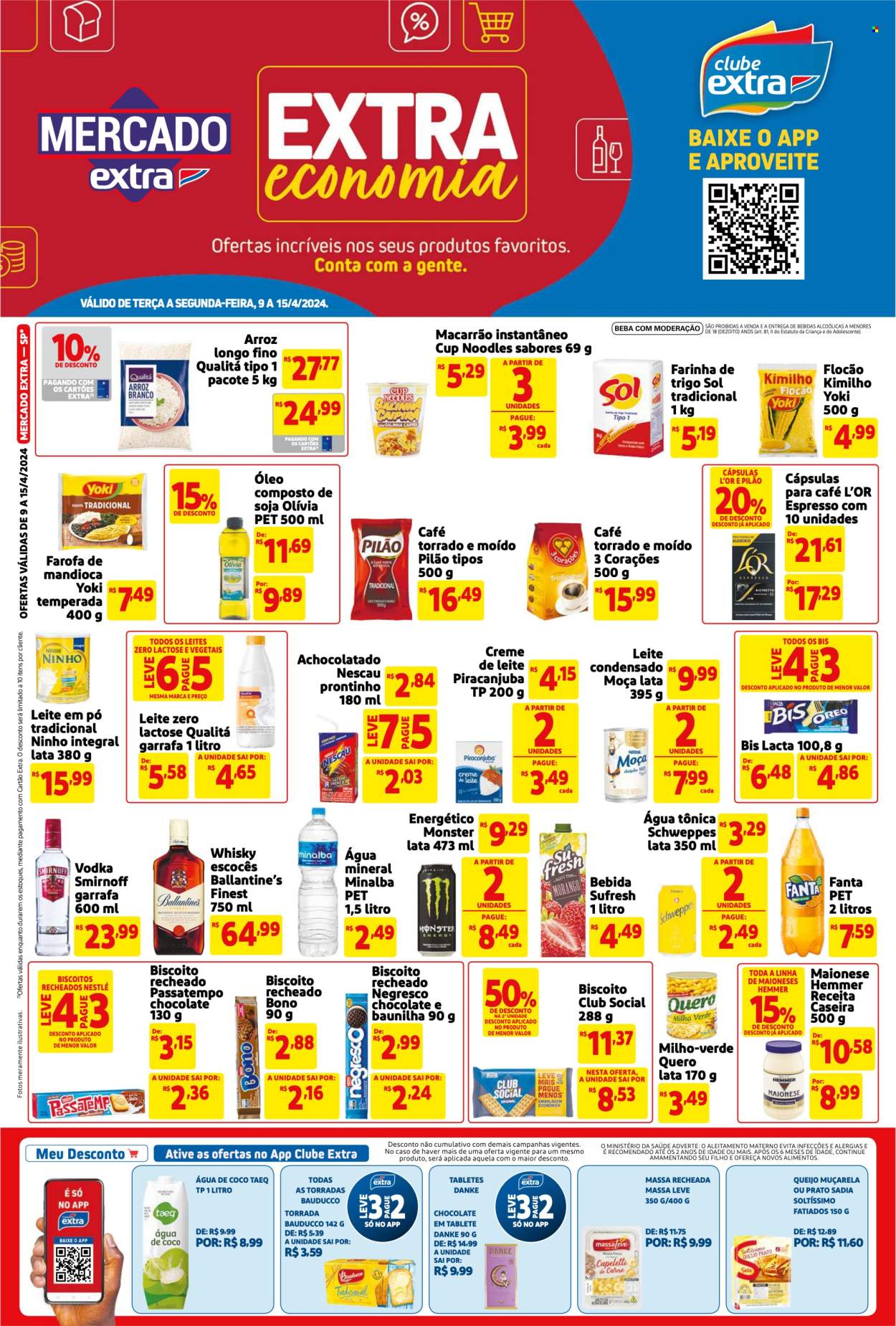 Folheto Mercado Extra - 09/04/2024 - 15/04/2024. Página 1