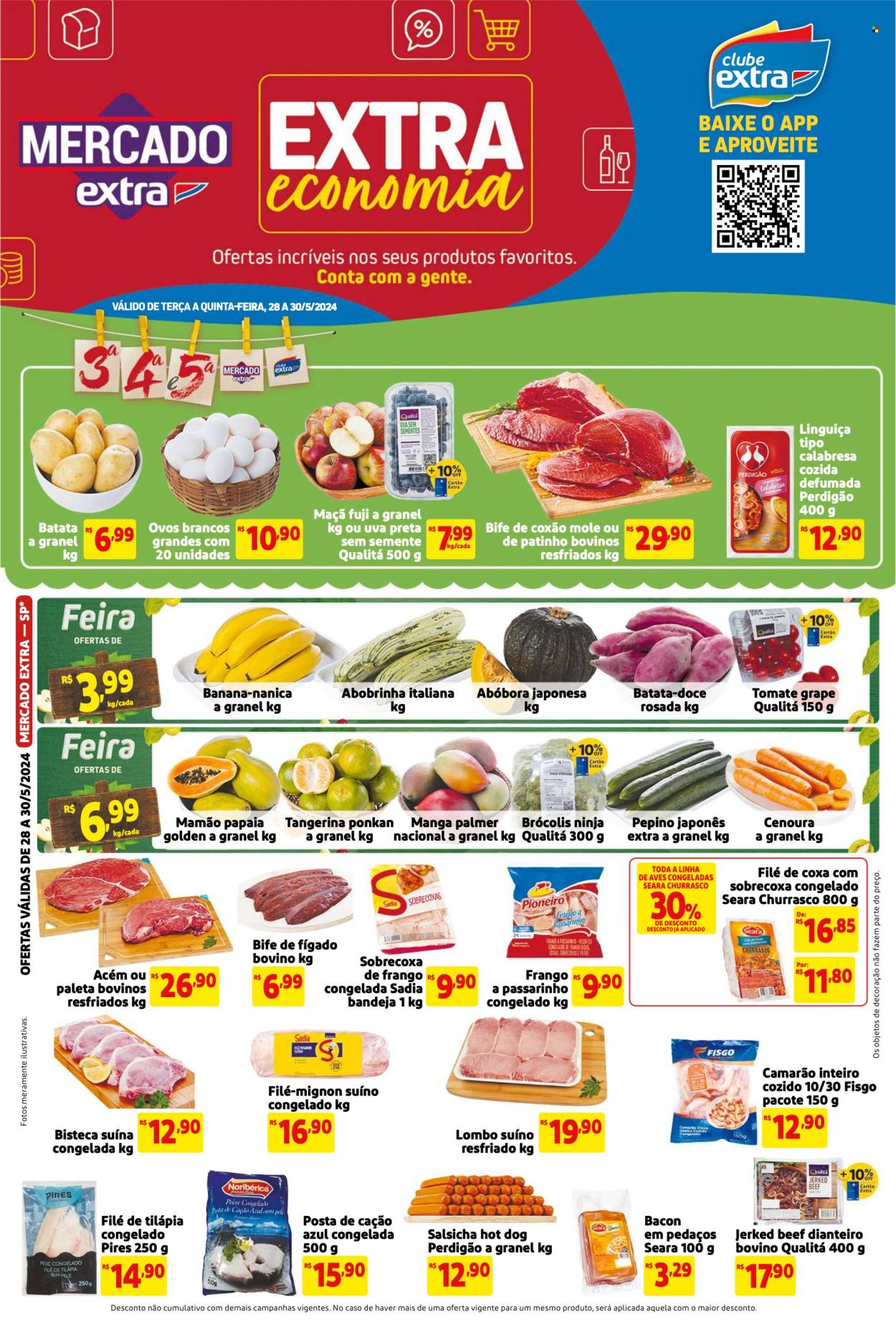 Folheto Mercado Extra - 28/05/2024 - 30/05/2024. Página 1