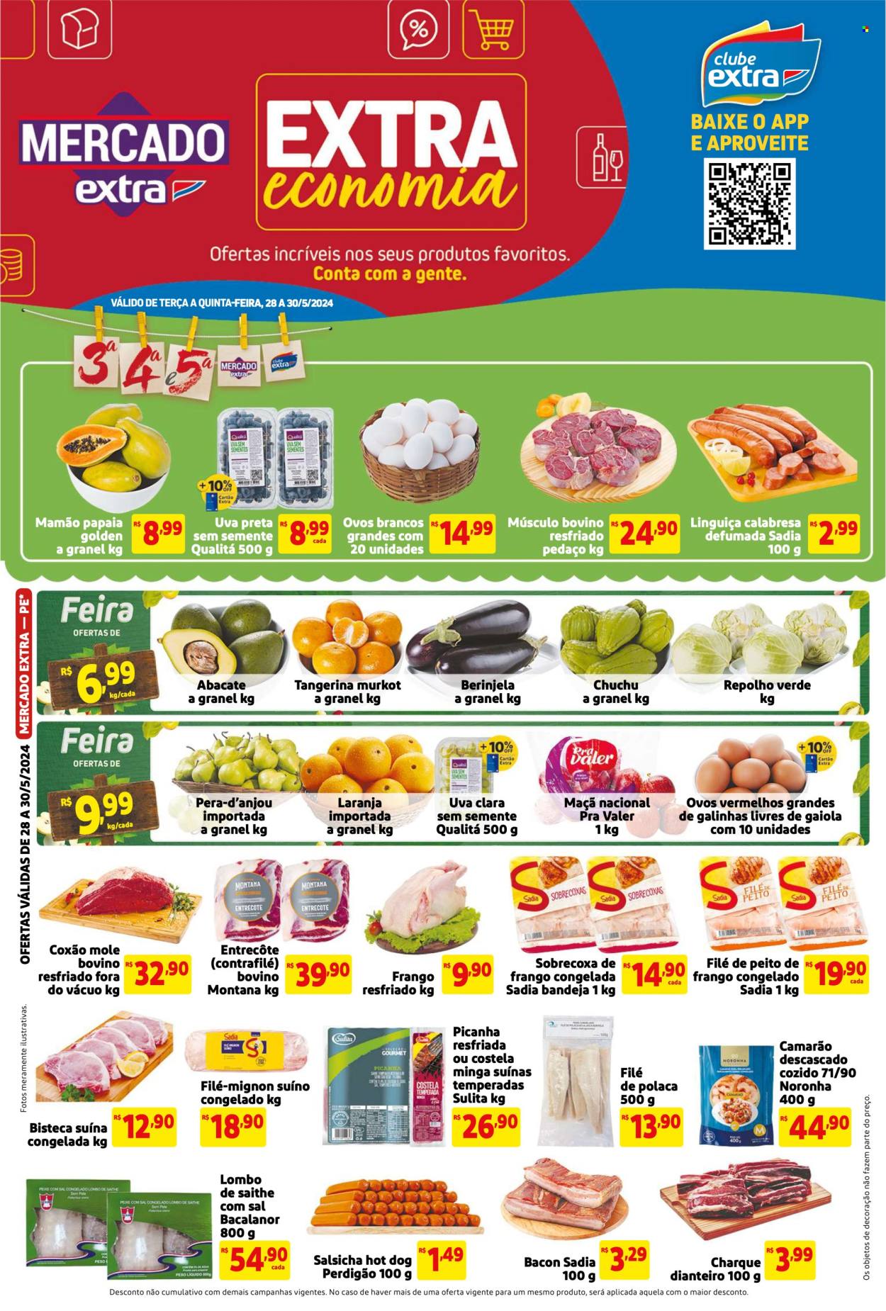Folheto Mercado Extra - 28/05/2024 - 30/05/2024. Página 1