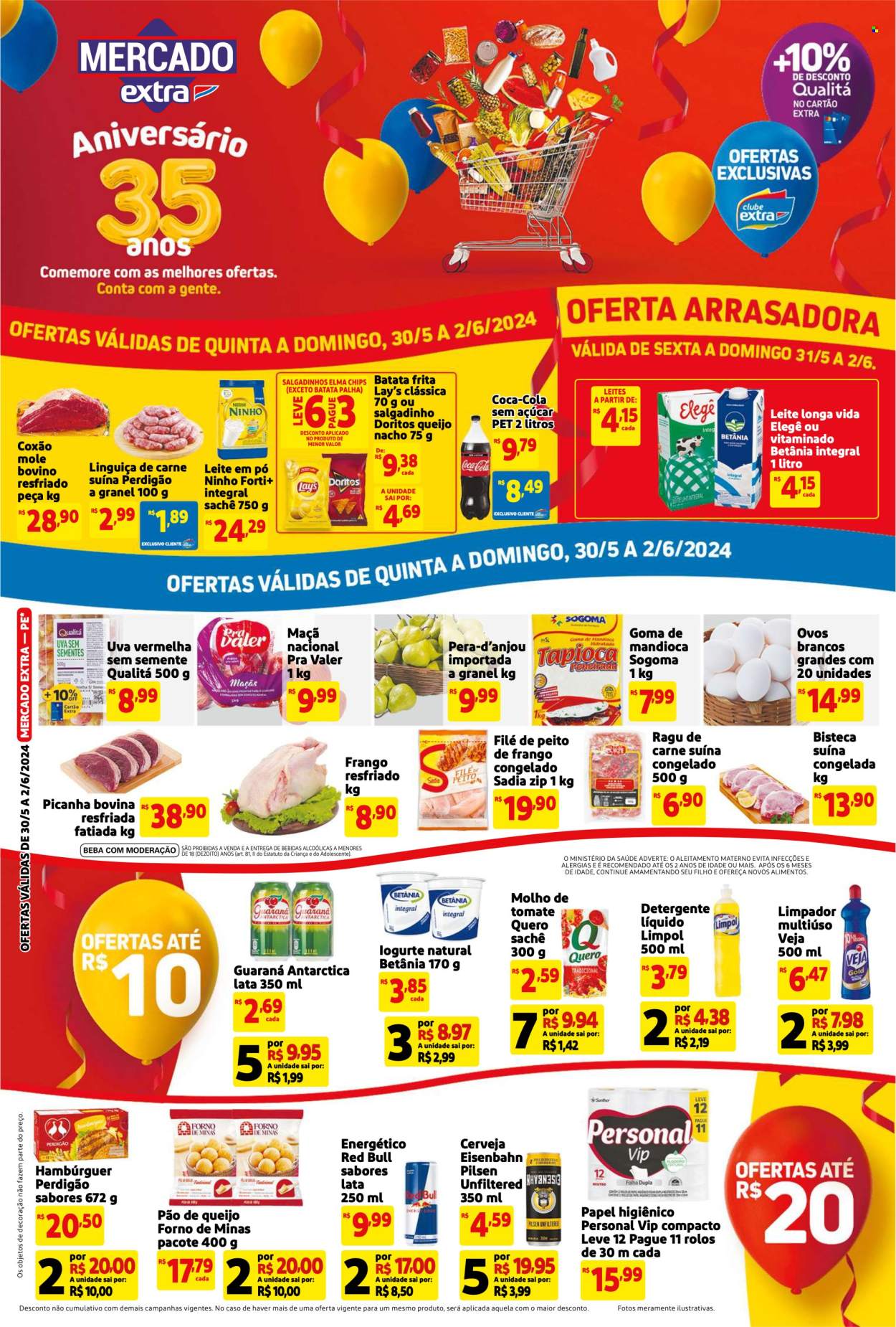 Folheto Mercado Extra - 30/05/2024 - 02/06/2024. Página 1