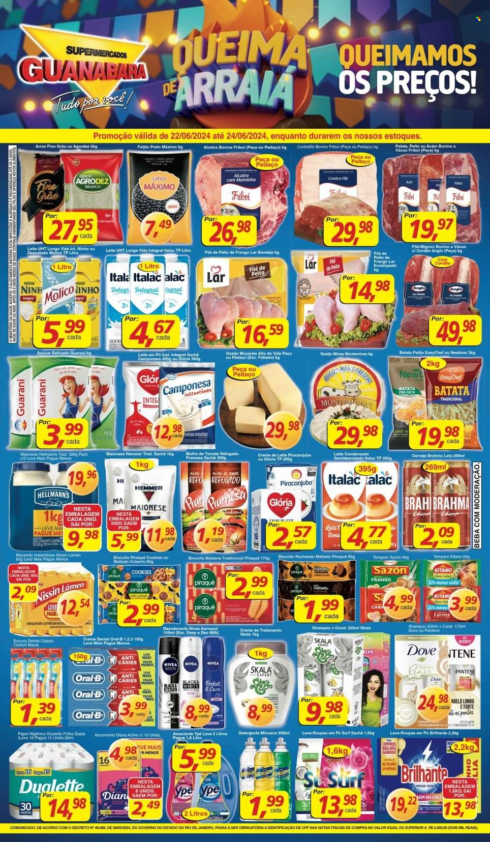 Folheto Supermercados Guanabara - 22/06/2024 - 24/06/2024. Página 1