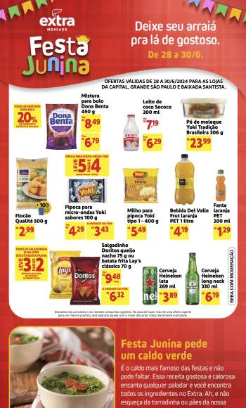 Folheto Mercado Extra - 28/06/2024 - 30/06/2024.