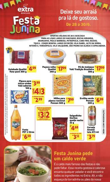 Folheto Mercado Extra - 28/06/2024 - 30/06/2024.