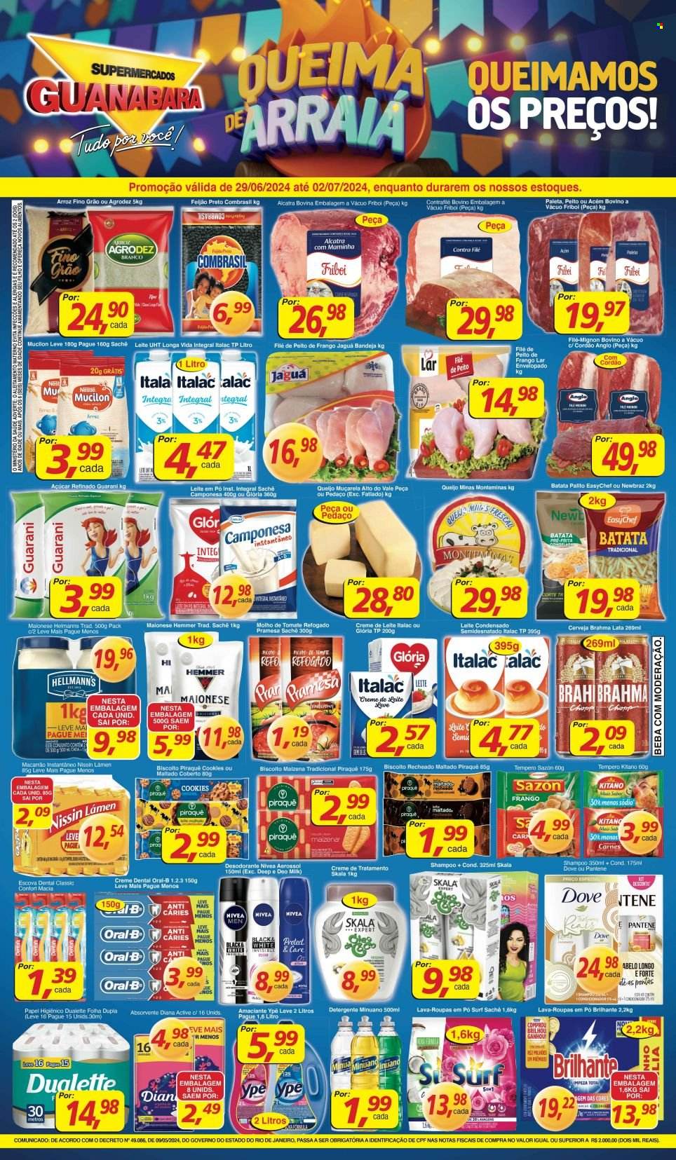 Folheto Supermercados Guanabara - 29/06/2024 - 02/07/2024. Página 1