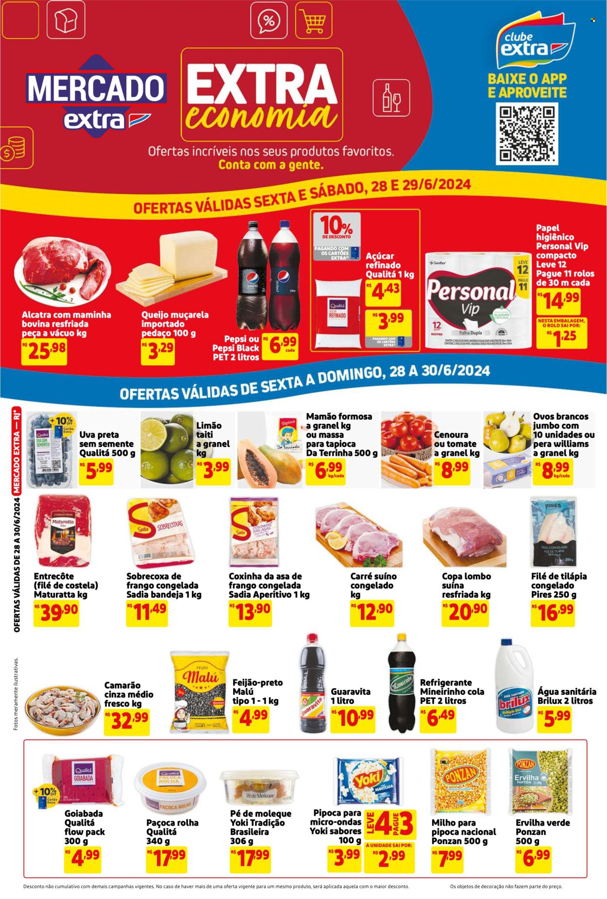 Folheto Mercado Extra - 28/06/2024 - 30/06/2024. Página 1