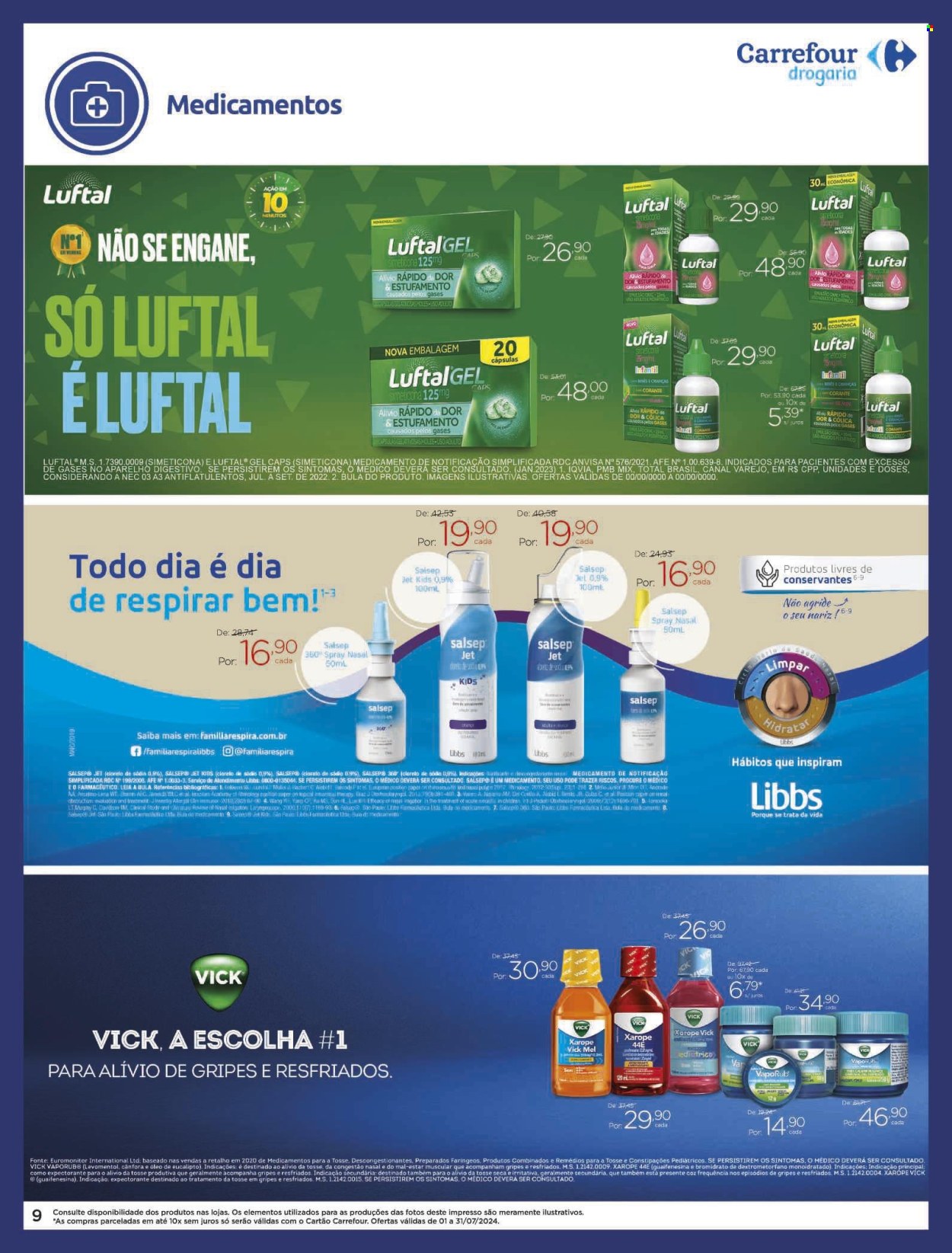 Folheto Carrefour Drogaria - 01/07/2024 - 31/07/2024. Página 9