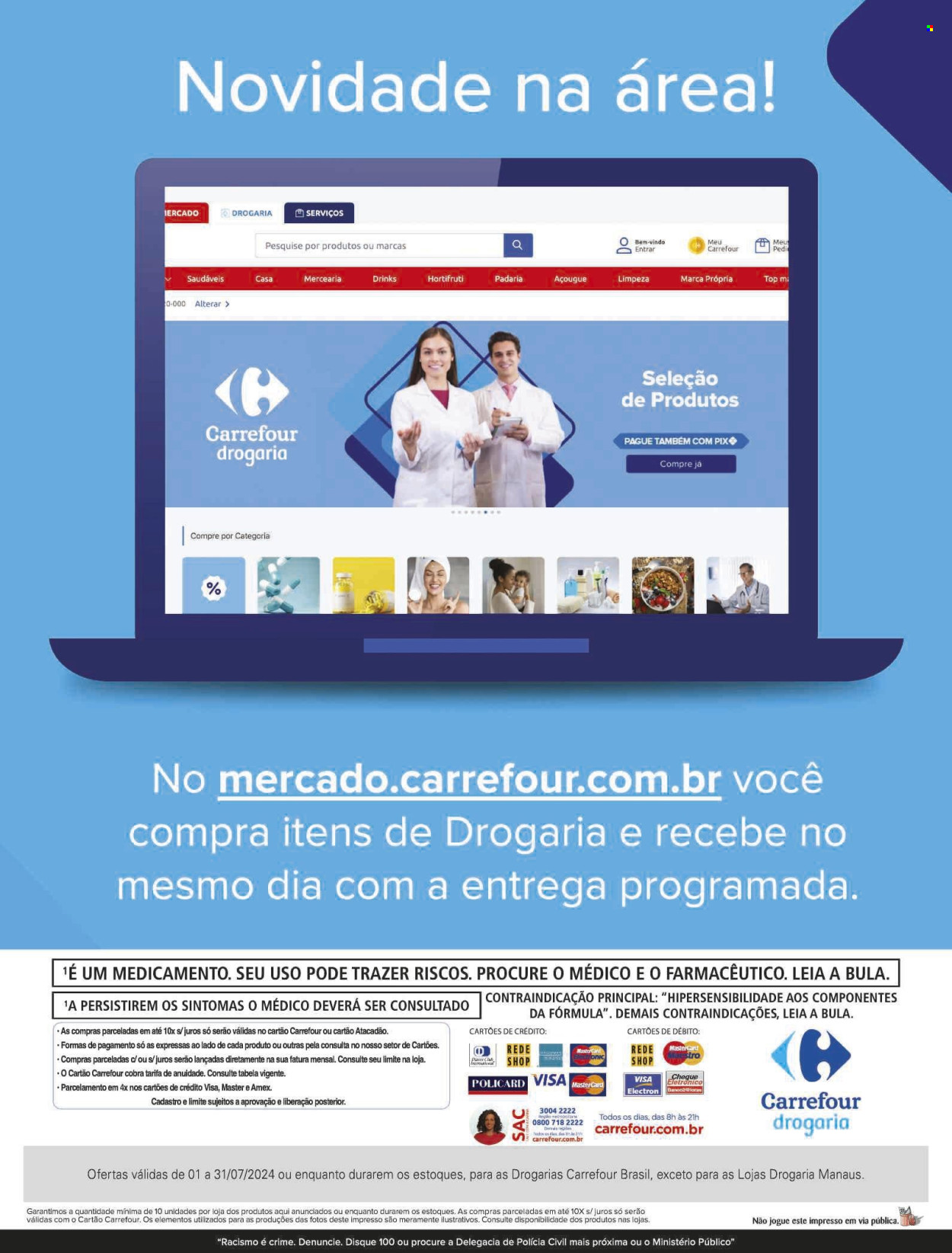 Folheto Carrefour Drogaria - 01/07/2024 - 31/07/2024. Página 14