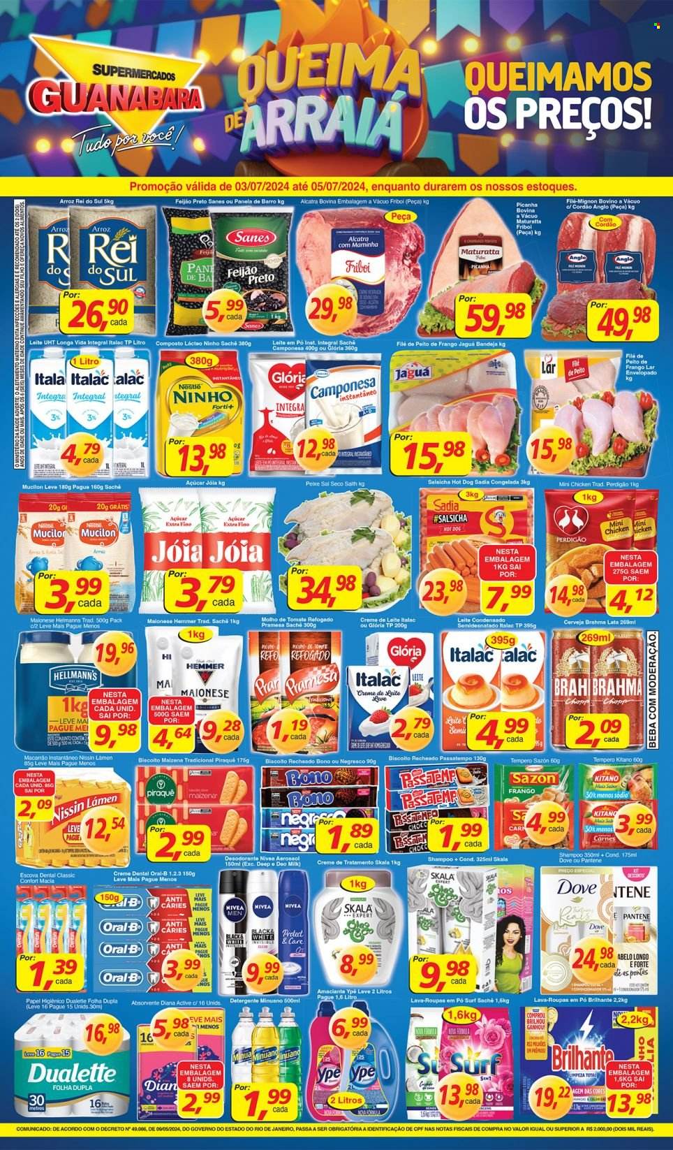 Folheto Supermercados Guanabara - 03/07/2024 - 05/07/2024. Página 1