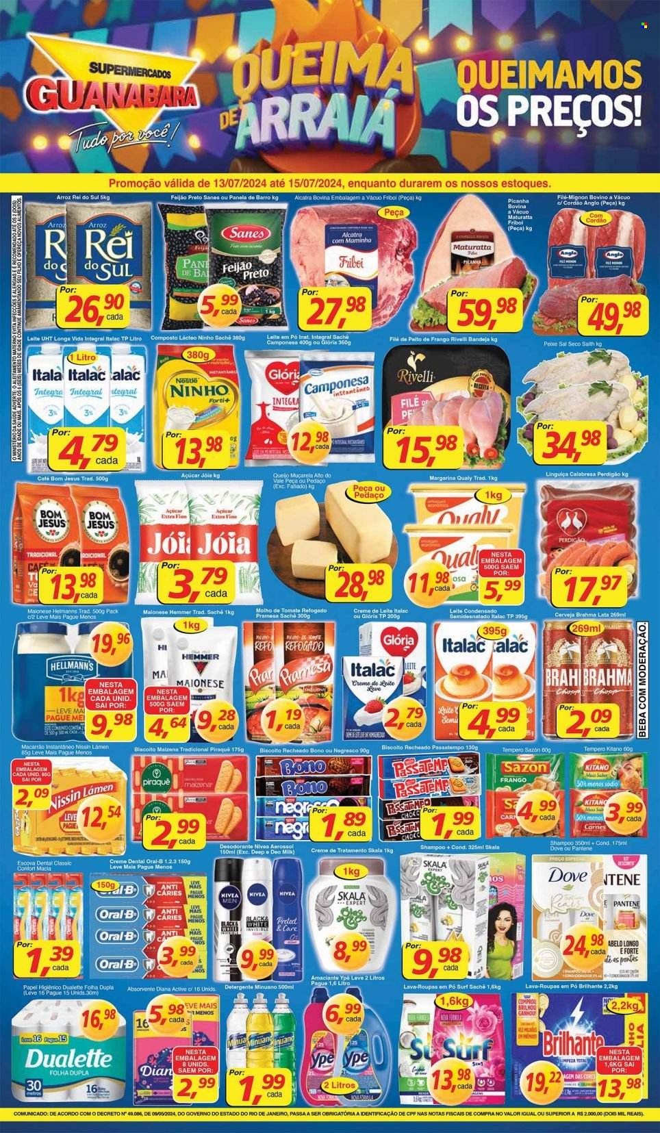 Folheto Supermercados Guanabara - 13/07/2024 - 15/07/2024. Página 1