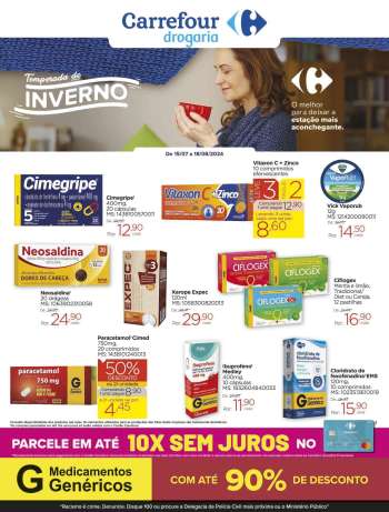 Folheto Carrefour Drogaria - 15/07/2024 - 18/08/2024.