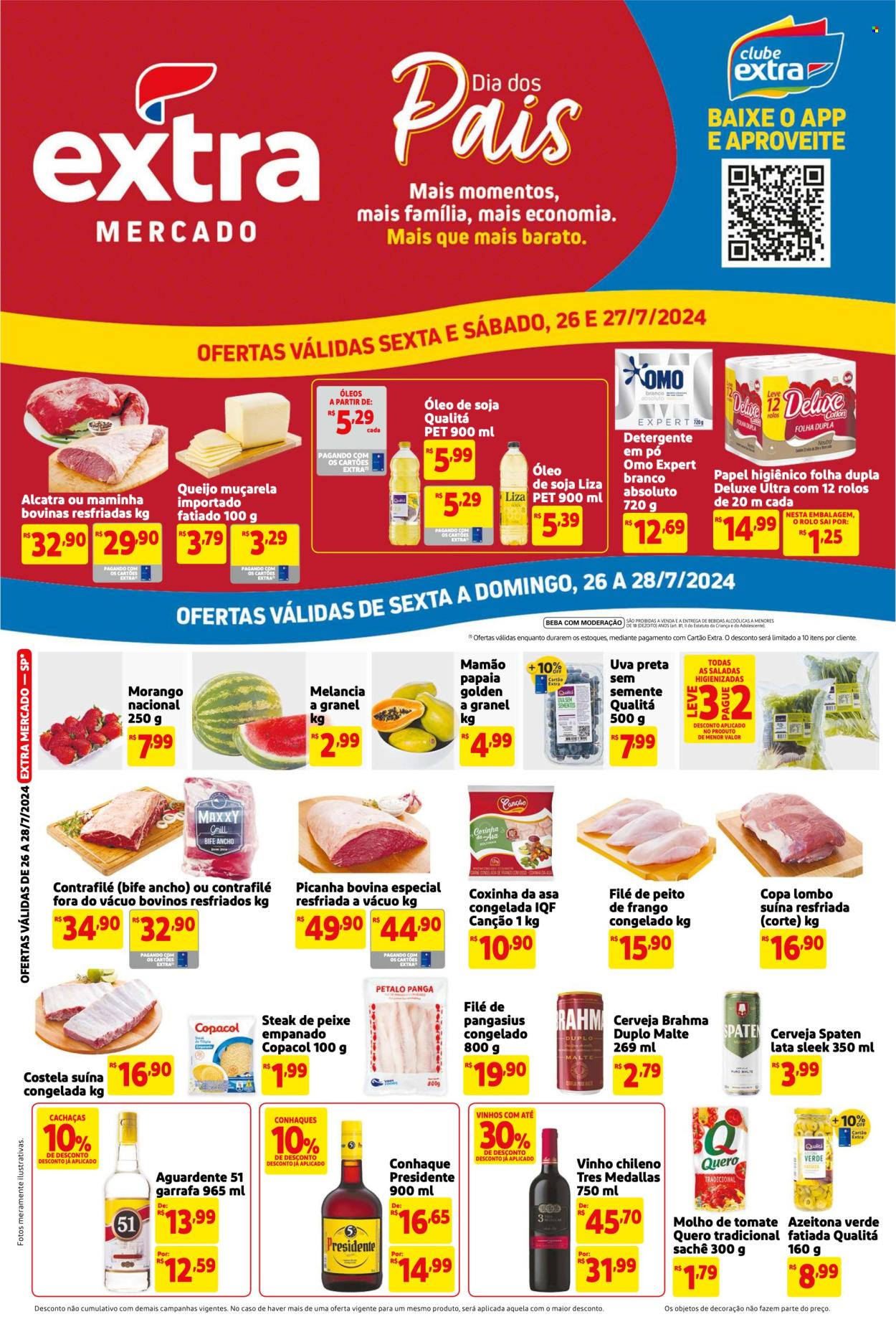 Folheto Mercado Extra - 26/07/2024 - 27/07/2024. Página 1