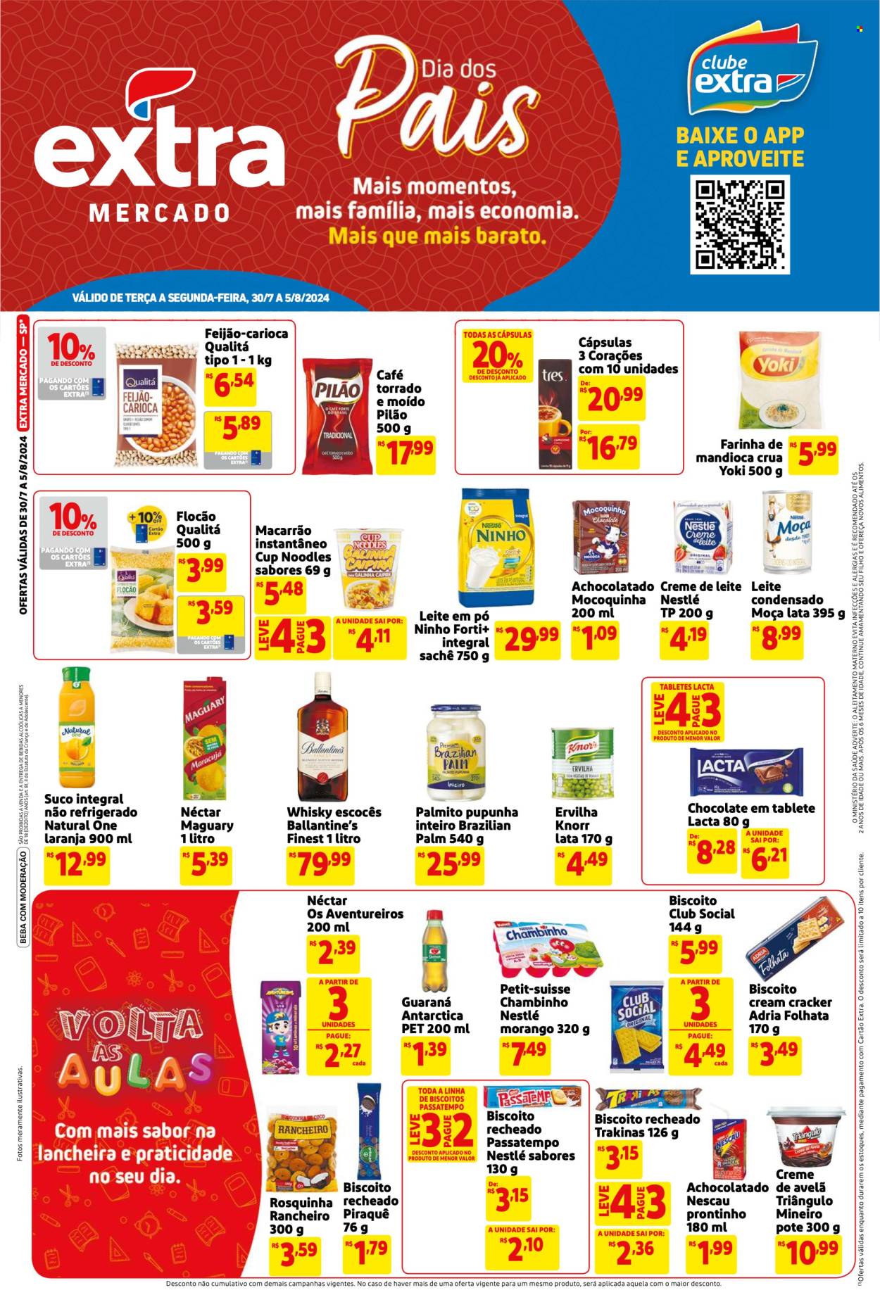 Folheto Mercado Extra - 30/07/2024 - 05/08/2024. Página 1