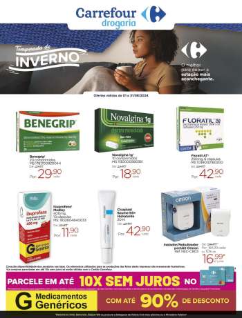 Folheto Carrefour Drogaria - 01/08/2024 - 31/08/2024.