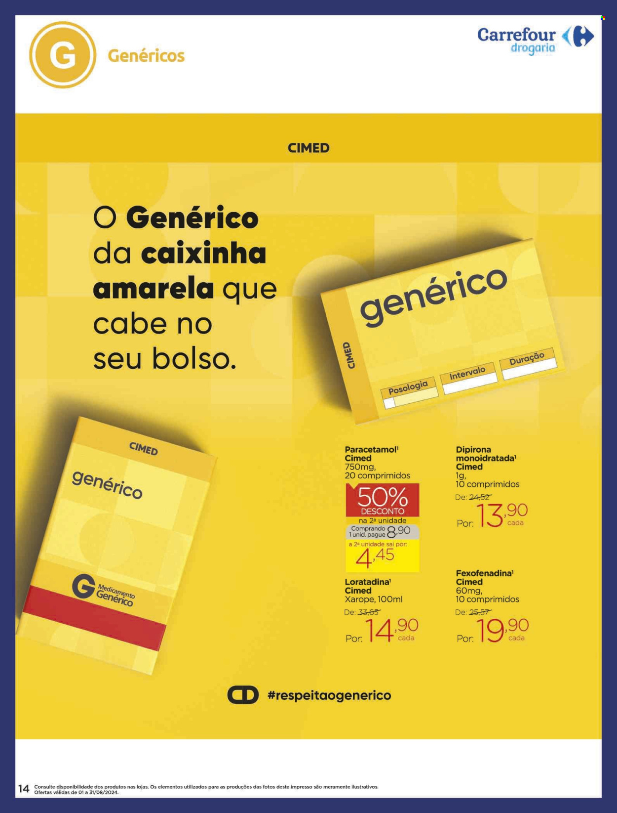 Folheto Carrefour Drogaria - 01/08/2024 - 31/08/2024. Página 14