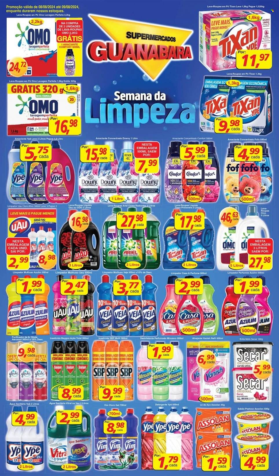 Folheto Supermercados Guanabara - 08/08/2024 - 09/08/2024. Página 1