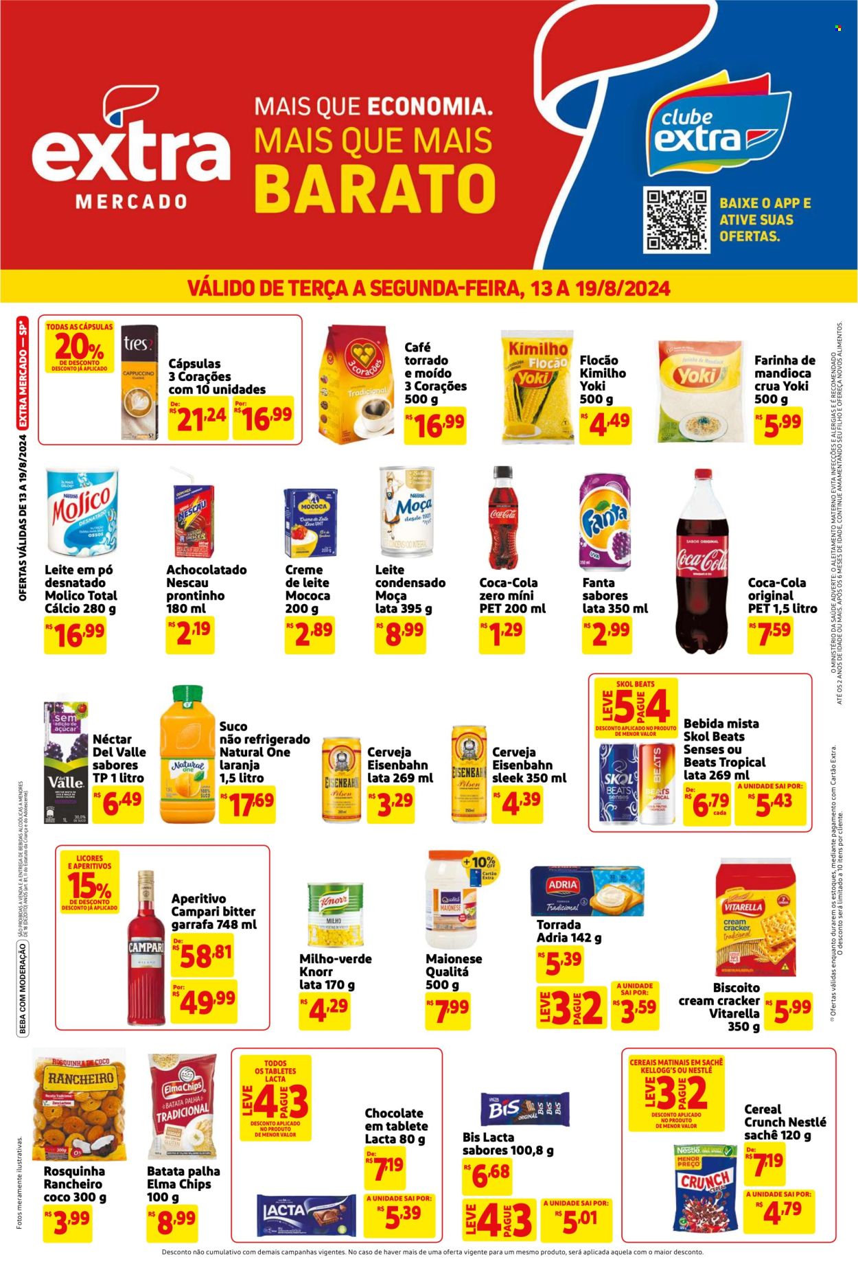 Folheto Mercado Extra - 13/08/2024 - 19/08/2024. Página 1